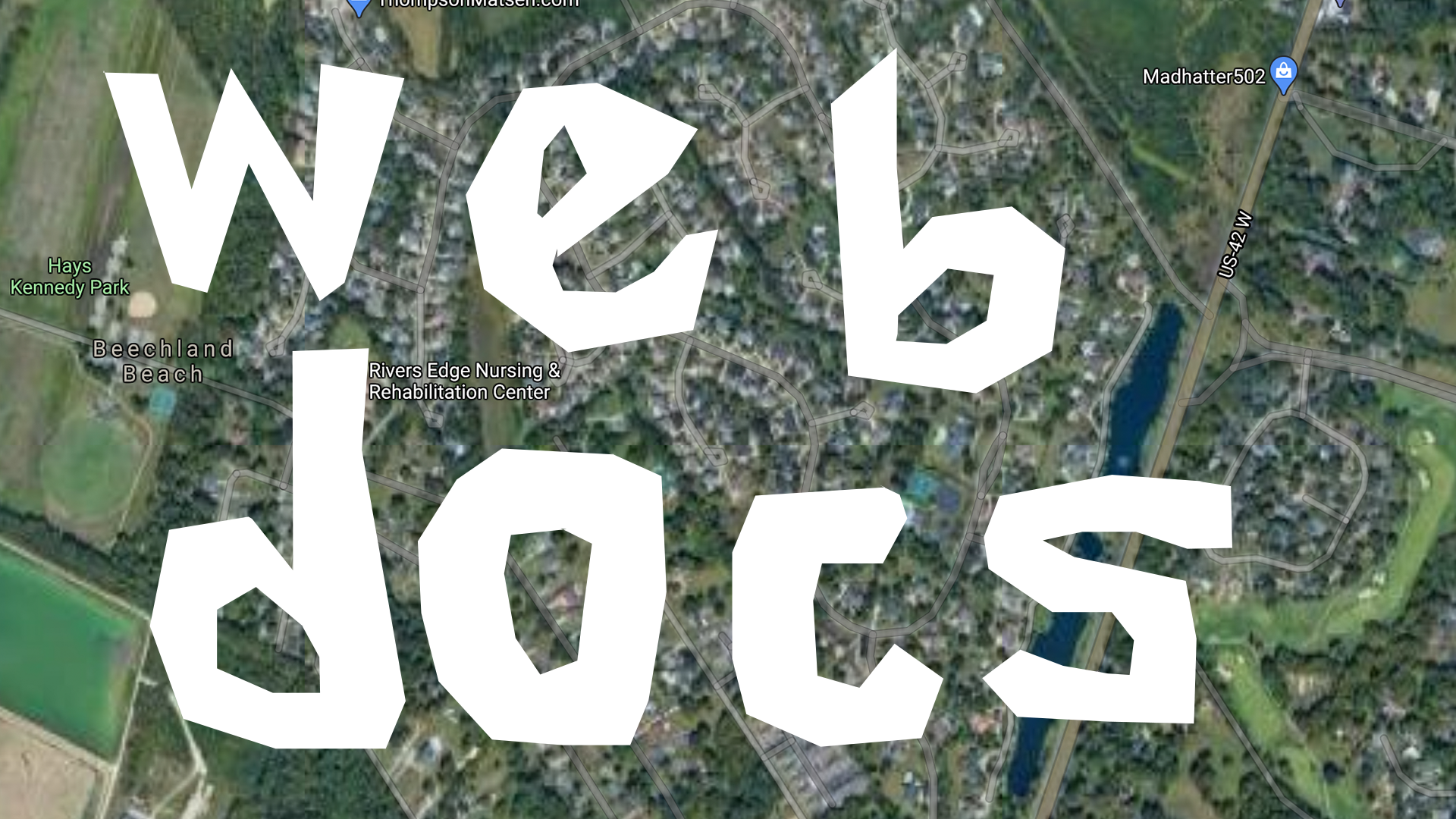 web doc title over satellite view of suburb
