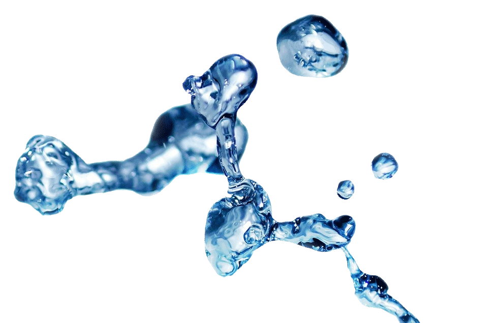 Splashing water from top left corner of the page.